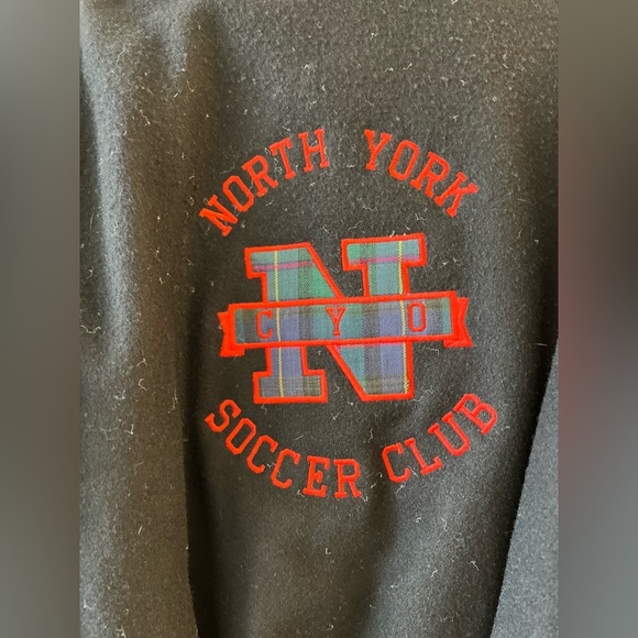 Avon Sportswear Wear & Tear Vintage Wool `North York Soccer team’ Varsity Jacket - Picture 9 of 16